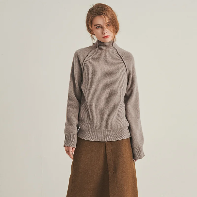 

BARESKIY2019 women's new cashmere cashmere sweater pullover high collar solid color sweater sweater fashion pullover sweater