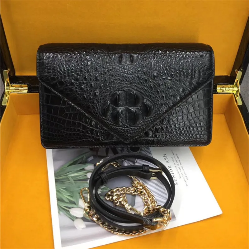 Genuine Alligator Skin Key Lock Closure Lady Small Blue Handbag Authentic  Crocodile Leather Women Flap Purse Cross Shoulder Bag - Shoulder Bags -  AliExpress