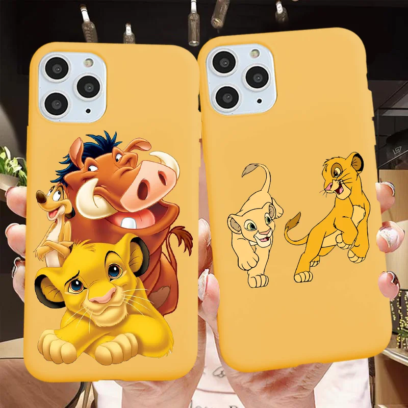 For iPhone 11 Pro X XR Xs Max The Lion King Simba Cute cartoon Case For iPhones 7 8Plus 6s Yellow Matte Soft Silicone Phone ca For iPhone 11 Pro X XR Xs Max The Lion King Simba Cute cartoon Case For iPhones 7 8Plus 6s Yellow Matte Soft Silicone Phone ca