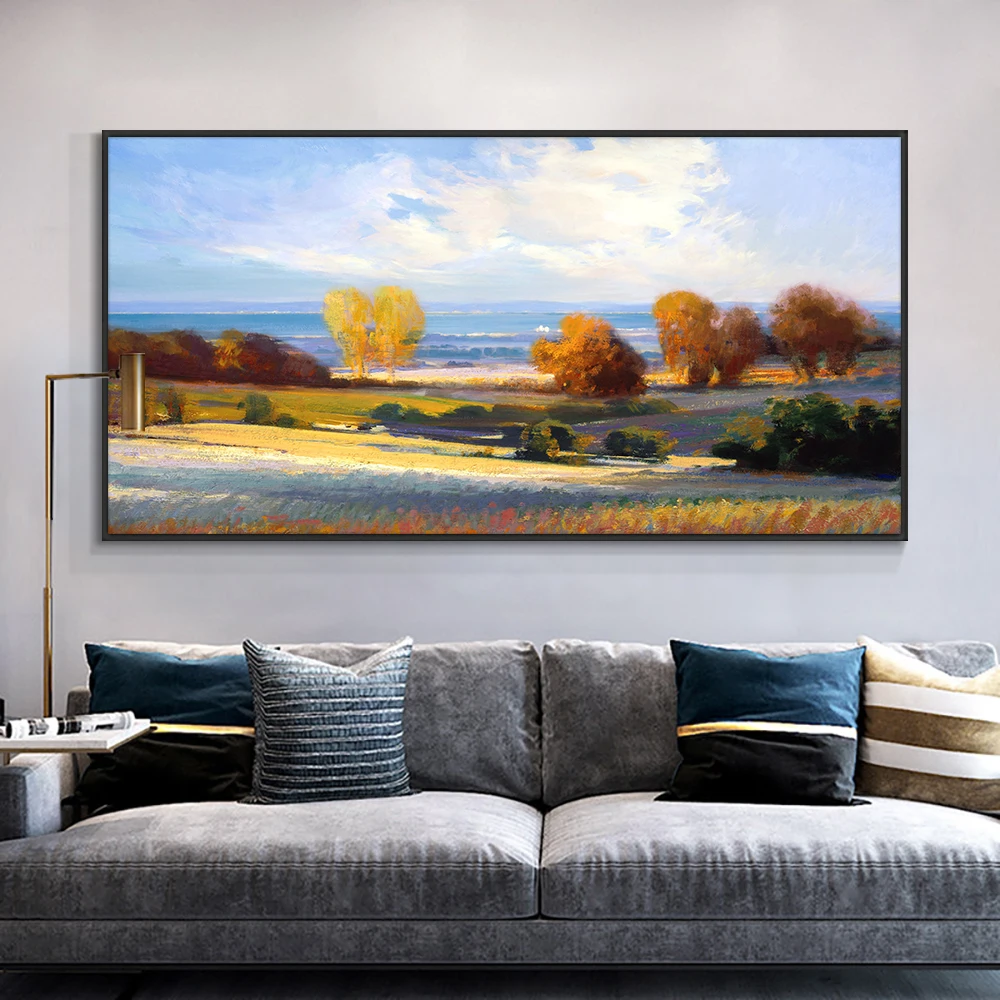 

Abstract Landscape Painting 100% Hand Painted Beautiful Flowers And Trees Oil Painting On Canvas Modern Wall Art For Home Decor