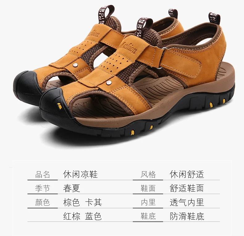Summer New Sandals Men Leather Classic Roman Sandals Slipper Outdoor Sneaker Beach Men Water Trekking Casual Sandals
