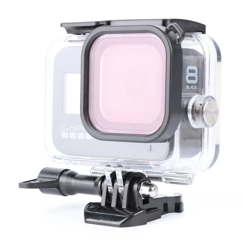 Для Gopro Hero 8, черные аксессуары, фильтр для дайвинга, красный, розовый, фиолетовый, Водонепроницаемый Чехол, корпус для подводного плавания, набор фильтров для дайвинга
