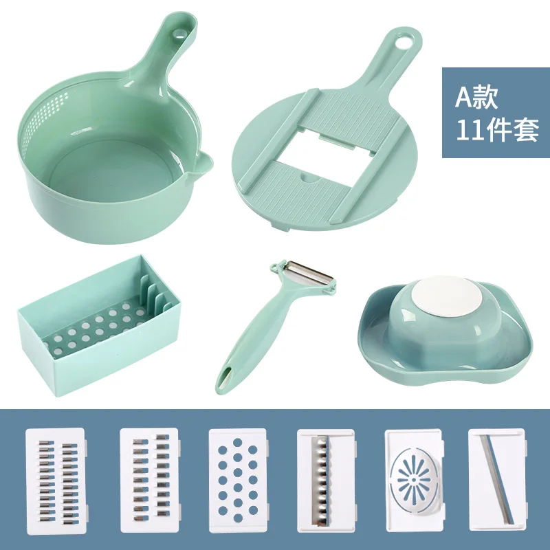 11pcs Holaroom многофункциональные овощерезки Фрукты корзина для белья фильтр практичные кухонные инструменты pelador de frutas y verduras - Цвет: 11pcs