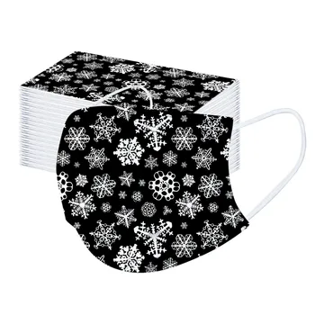 

50pc Mascarilla Snowflake Print Masks Personality Protection Face Mask Disposable Breathable Earloop Mask Mascarilles Mascarilla