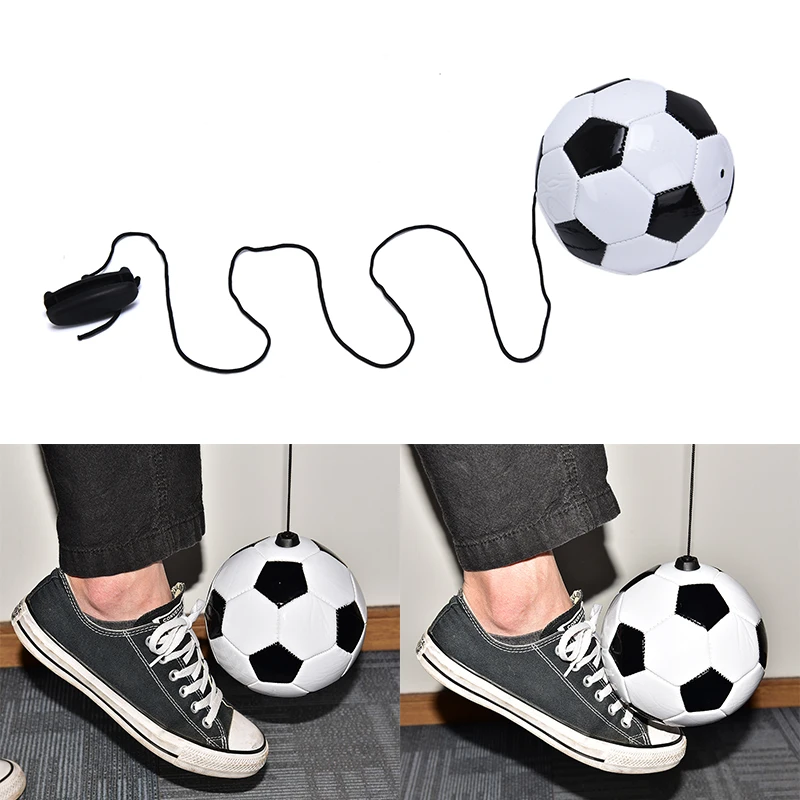 Football Training Ball Kick Soccer Ball Kids Adult Futbol With String Beginner Trainer Practice Belt Goal Team Training Balls