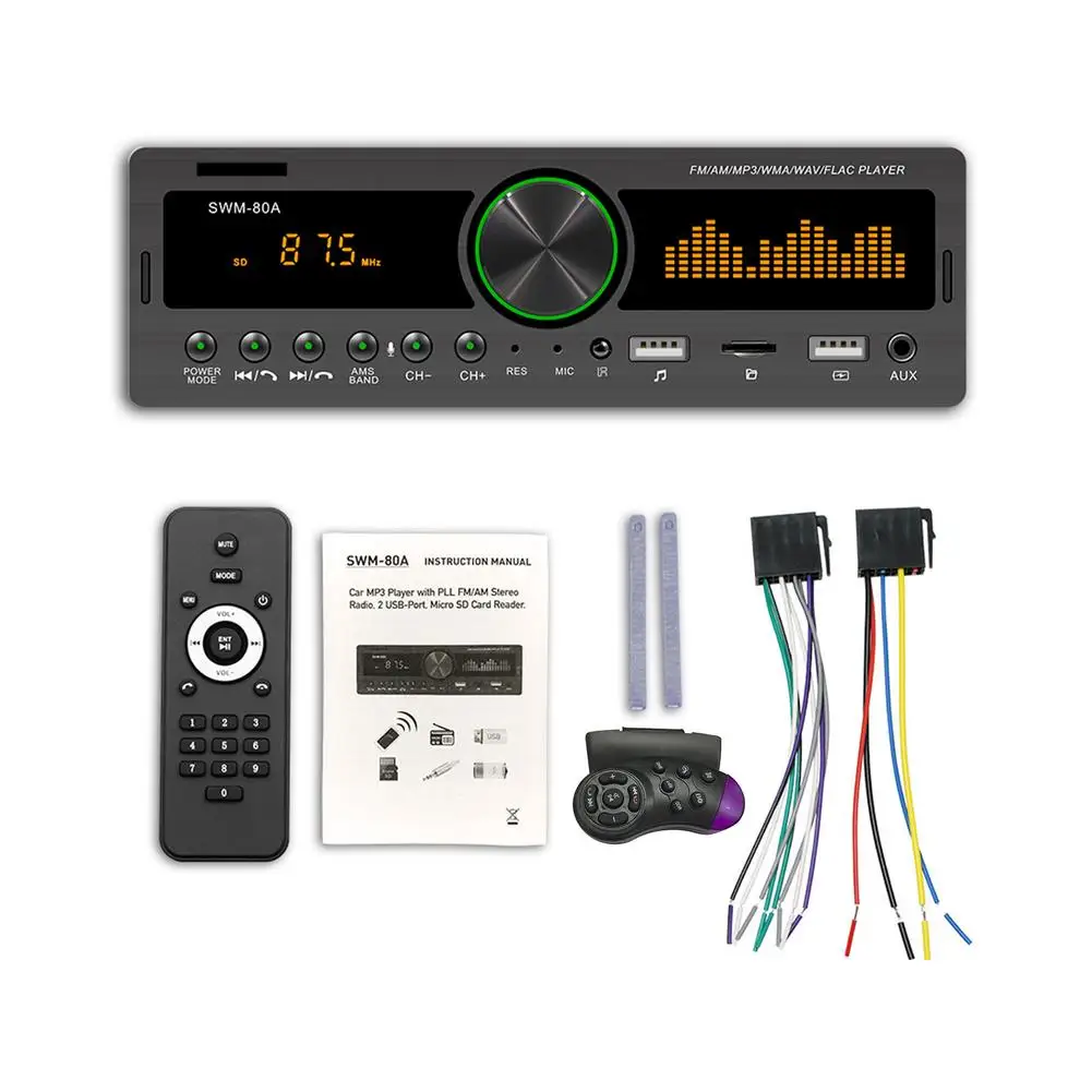Universal 1Din Bluetooth Car Stereo MP3 Player FM AM Radio Hands-free Calls Dual USB Charging | Автомобили и мотоциклы