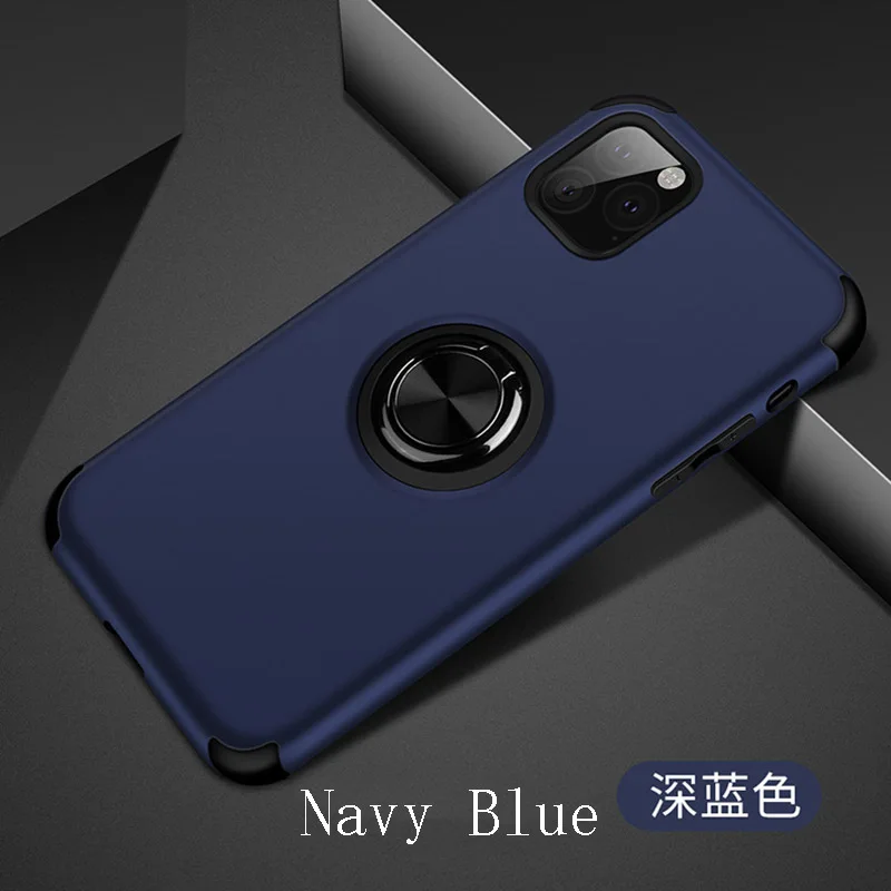 Металлический кольцевой кронштейн силиконовый чехол для iPhone 11 Pro Max противоударный защитный чехол