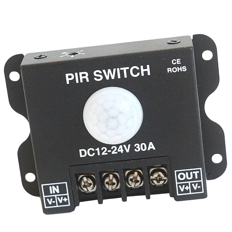 Dc 12 V-24 V 30A Pir Сенсор переключатель человеческого тела инфракрасный датчик движения Сенсор диммер контроллер для 5050 3528 светодиодные ленты светильник