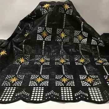 

Black Bazin Riche Embroidered Lace fabrics Latest Bazin brode with Stone African Nigerian Bazin Dress Sewing Materials 5Yards