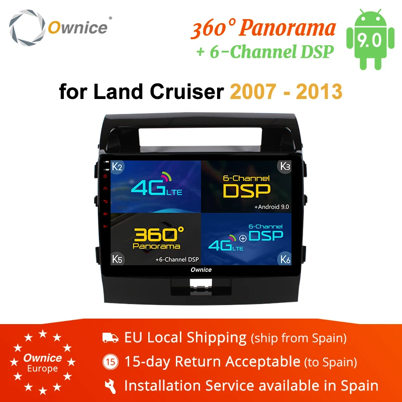 Автомагнитола Ownice с GPS-плеером DVD-плеером Android 9 0 для Toyota land Cruiser 200 2007 2008 2009 2010 2011 2012