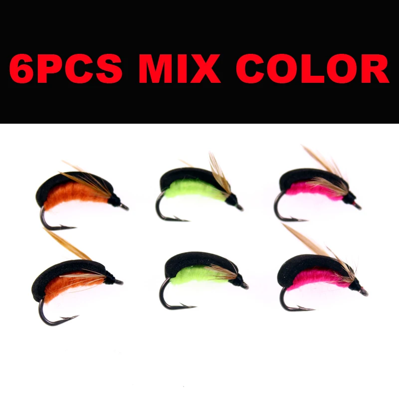 6pcs mix Bimoo 6 шт., приманка для ловли карпа, Зиг, жук, летающий лодочник, ловля карпа, всплывающие насекомые, имитирующая искусственную приманку, установка для волос, Helicoper, комбинированный крючок - Цвет: 6pcs mix