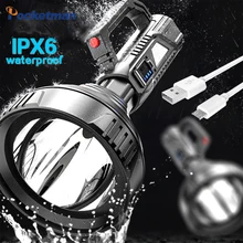 

Portable Searchlight Big Beam Long-Range Flashlight USB Rechargeable Waterproof Led Torch Outdoor Patrol Flashlight
