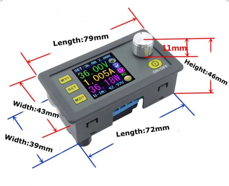DP50V5A Постоянное Напряжение Ток понижающий программируемый модуль питания Преобразователь напряжения цветной ЖК-вольтметр