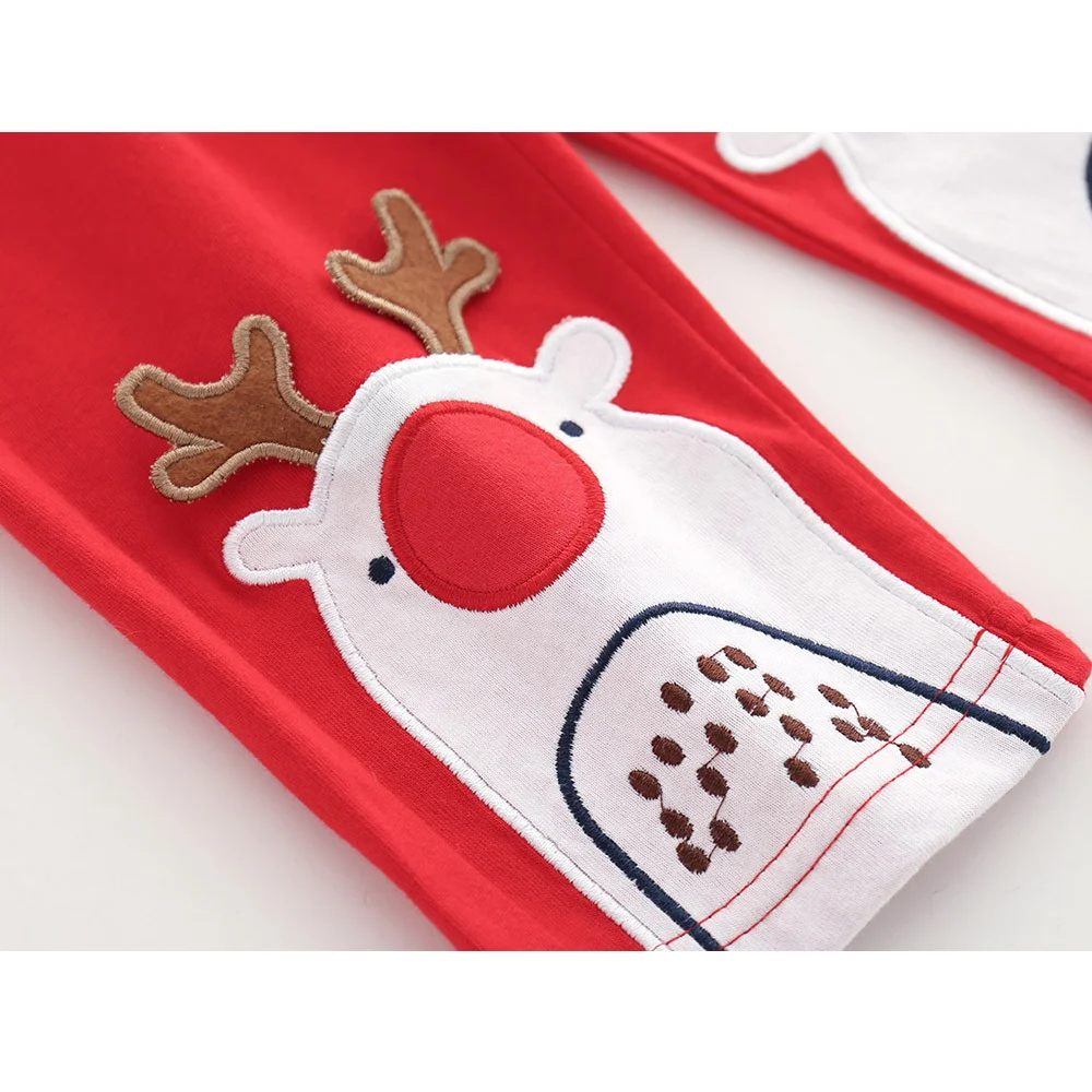 Christmas XMAS Sets Infant Baby Boys Girls Cartoon Deer Romper Pants Outfits Sets Toddler Print Long Sleeve Autumn Outfits