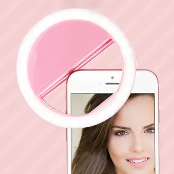 

XJ01 Portable Clip On Phone LED Ring Flash Fill Light for Selfie Live Stream