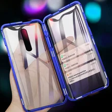 磁気吸着金属ケース redmi ため k20 プロノート 7 前面背面強化ガラス xiaomi mi のためのフルボディカバー 9 SE CC9 6X A2(China)