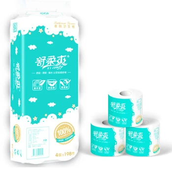 

10rolls Soft Toilet Roll Paper Tissue 4-layers Household Rolls Paper Without Adjunct Non-Smell Home Bathroom Kitchen Accessories