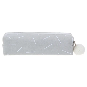 

Girls Student Pencil Case With Fur Ball Stationery Canvas Bag Cosmetic Pouch New