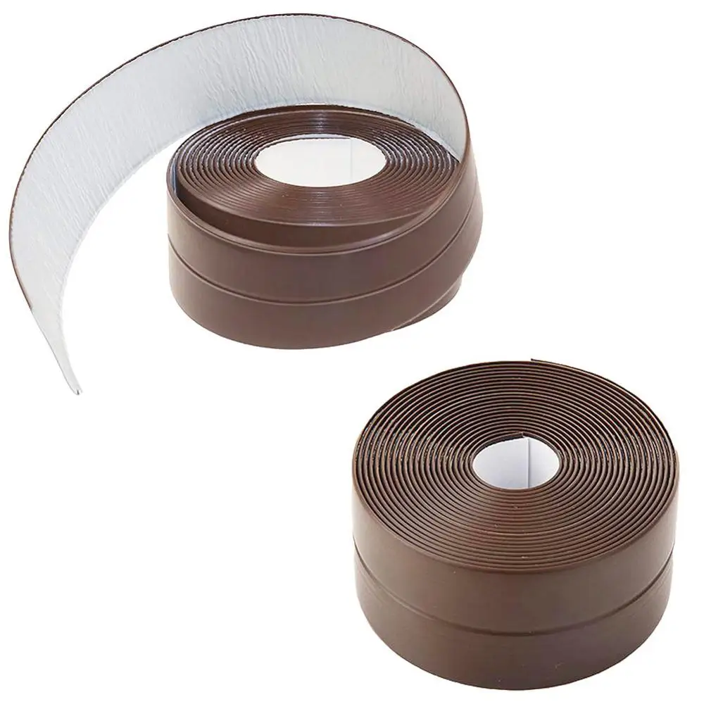 38mm*3.2m Caulk Strip PE Self Adhesive Sealant Tape Waterproof Mildewproof Trimmer Tub Kitchen Toilet Wall Corner Edge Bathroom - Цвет: Brown 2 Pack