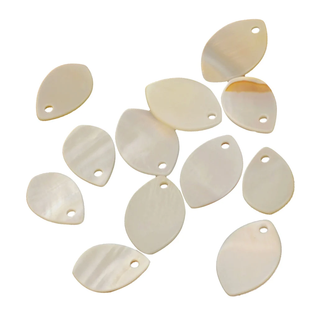 12x Natural Mixed Oval Shell Charm Beads Findings Fit Gem Jade Crystal Pearl