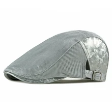 Мужская и женская однотонная Кепка-берет из утиного Билла, дышащая летняя кепка с сеткой, Регулируемая Кепка, газетчик, для вождения, охоты, плоская шляпа