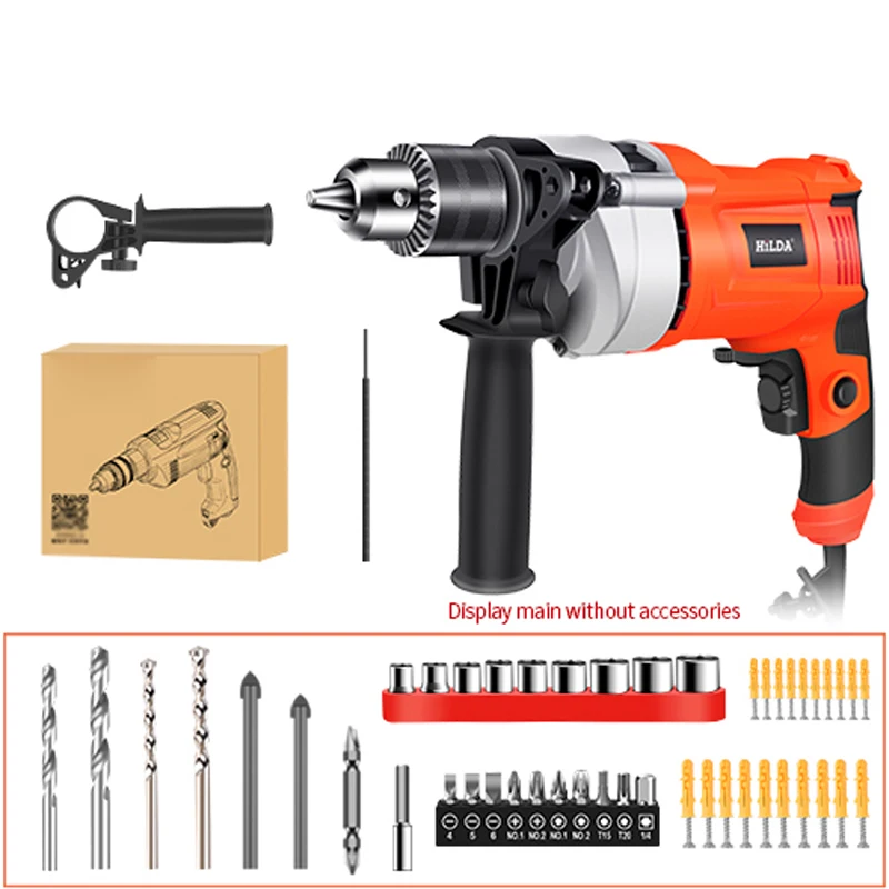 

Multi-function Power Tools Impact Screwdriver Electric Drill Set Auxiliary Kit