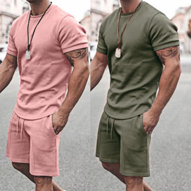 Sports Mens Solid Tracksuit O-neck T Shirt And Drawstring Shorts Outfits  2021 Summer Casual Two Piece Set Men Fashion Streetwear - Men's Sets -  AliExpress