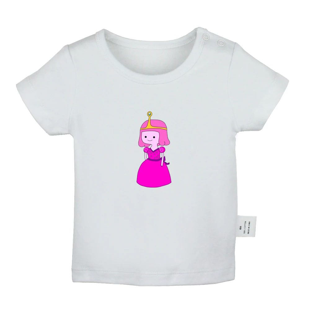 Adventure Time/Дизайнерские футболки принцессы боннибель, жевательной резинки для новорожденных мальчиков и девочек; футболки с короткими рукавами и графическим принтом для малышей - Цвет: JcBabyYW3005D
