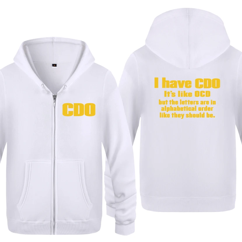 BAY HUAT У меня есть CDO это как OCD Новинка креативные толстовки мужские мужские флисовые кардиганы на молнии толстовки с капюшоном - Цвет: BAY HUAT