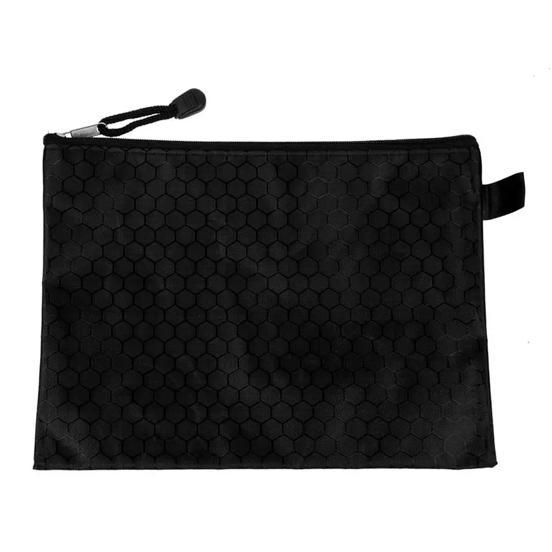 Bolsa organizadora de archivos de documentos de papel A5 impresa Sexangle de nailon negro