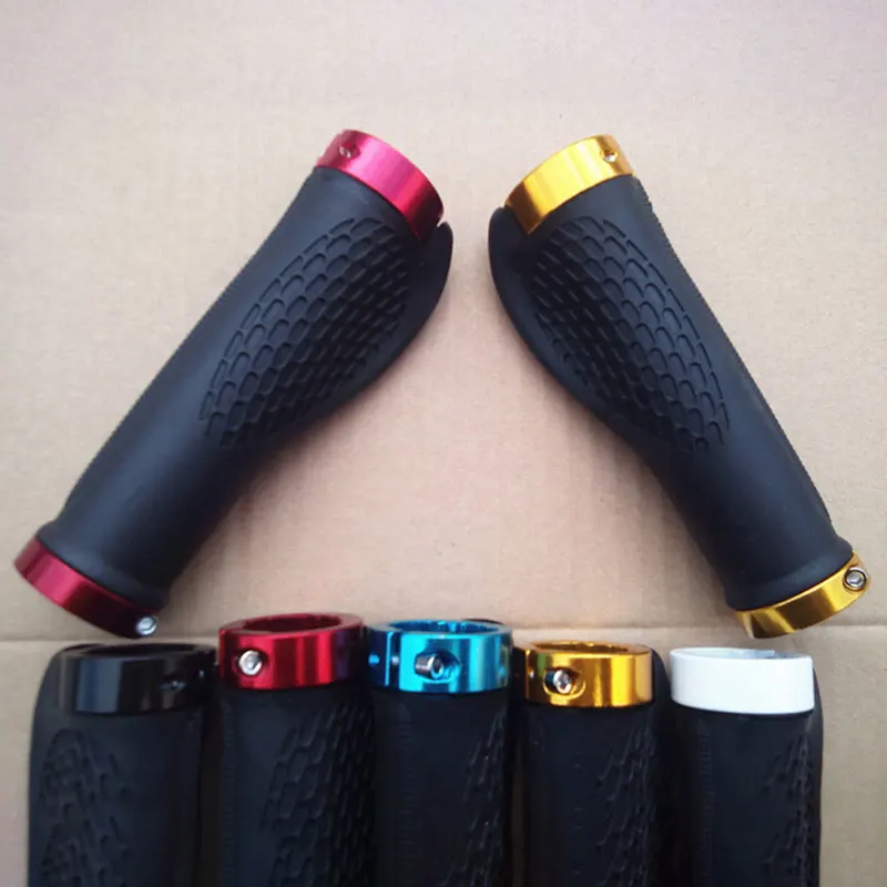 

1 Pair of Bicycle Handlebar Grip Cover Anti-slip Lock On Aluminum Alloy Rubber Mountain Bike Handle Bar Cycling Parts