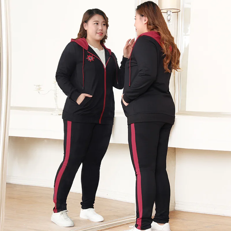 Плюс размер 10XL 8XL 6XL 4XL, Российские размеры 66 62 58 54, с длинными рукавами Femme весенне-осенний спортивный костюм женские толстовки Топ и штаны женские спортивные комплекты из двух предметов
