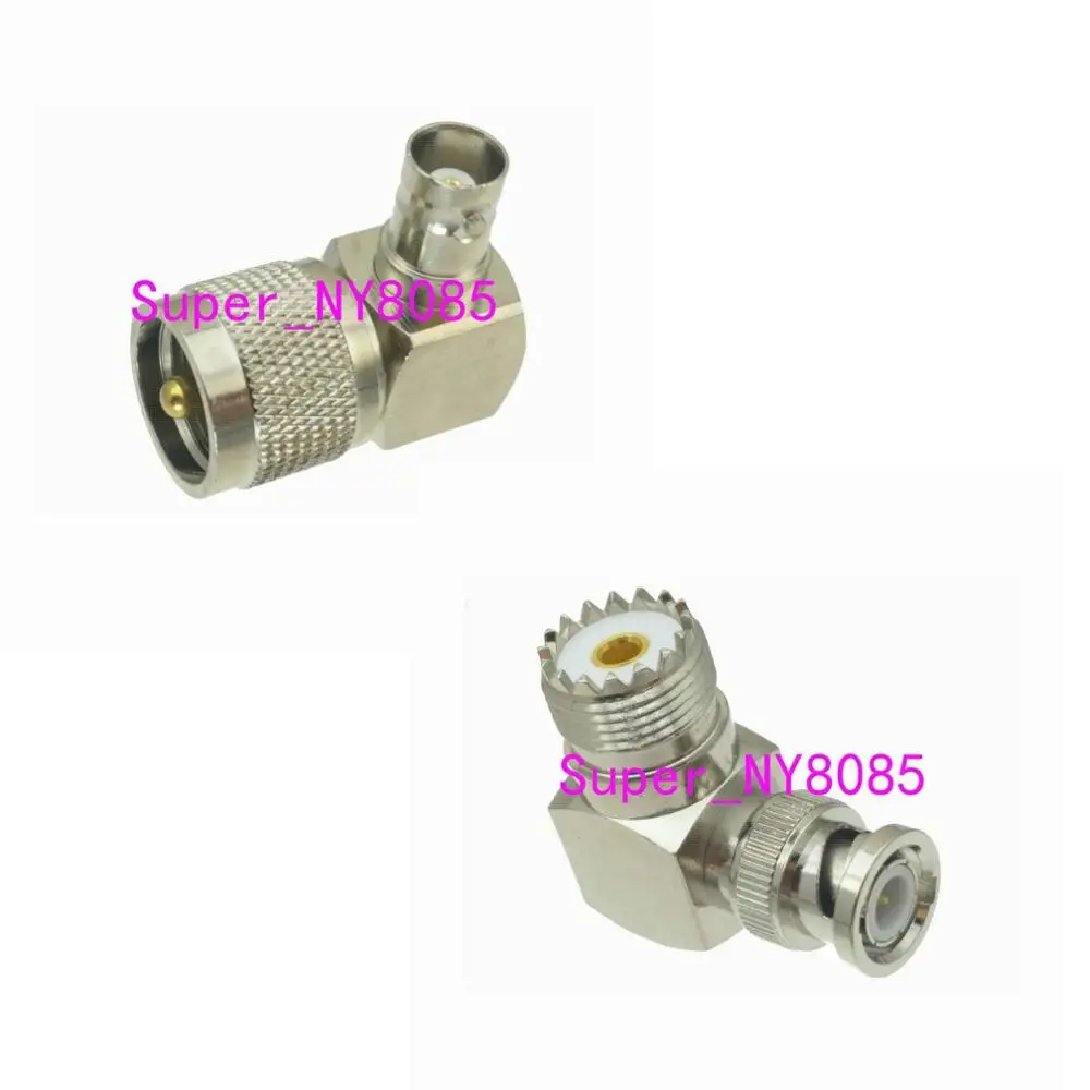 

UHF SO239 PL259 to BNC Male Plug & Female Jack Right angle RF Coaxial adapter connector