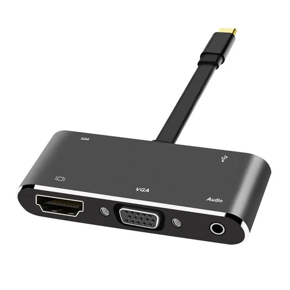 

Phone Converter 5 in 1 USB-C to PD+HD+VGA+Audio+USB3.0 OTG Cable Converter Docking Station for MacBook Air Laptops PC