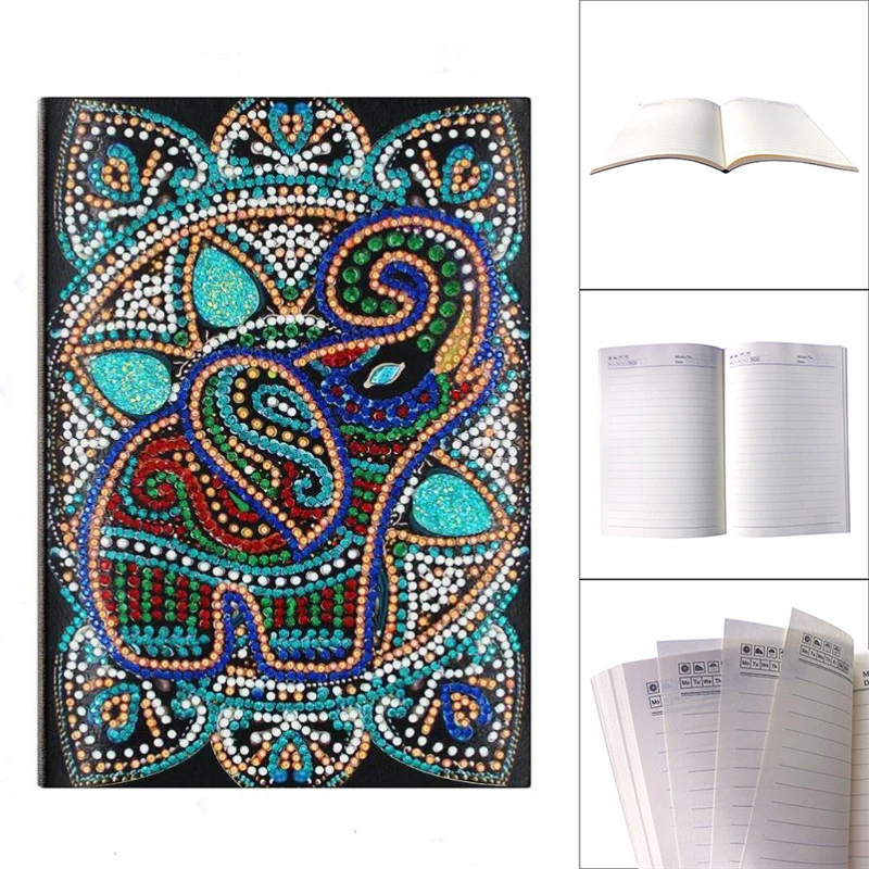 

DIY Elephant Special Shaped Diamond Painting Notebook Diary Book 50 Pages A5 Notebook Embroidery Diamond Cross Stitch gift