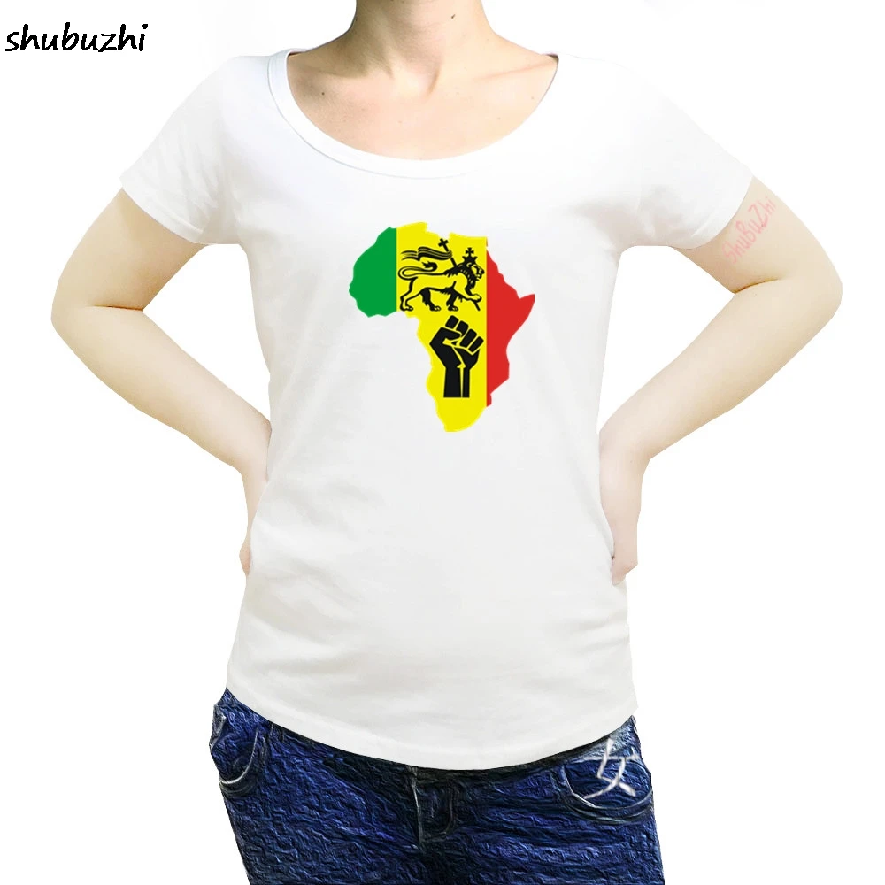Новая африканская женская футболка Rasta Power Reggae с музыкальным логотипом Черная