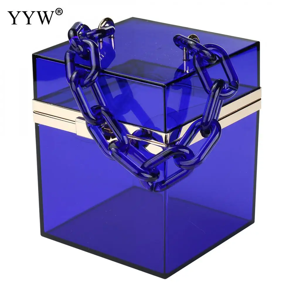 fashion transparent bag design women party purses handbags wedding cocktail tote bag acrylic square box bag shoulder bag bolsa