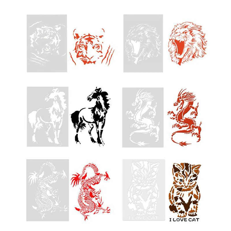 Animal Layering Stencils For Walls Painting Scrapbooking Stamps Album Decorative Embossing Paper Cards DIY Craft Tools