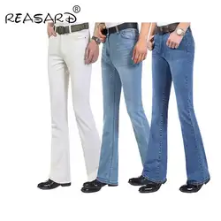Осеннее Новое поступление, мужские расклешенные джинсы с высокой талией, длинные расклешенные джинсы для мужчин, расклешенные джинсы Hommes