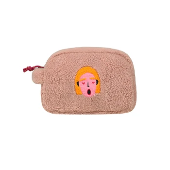 

Original creative fleece mini cosmetic bags for girls portable embroidered handbags in 3styles (FUN KIK store)