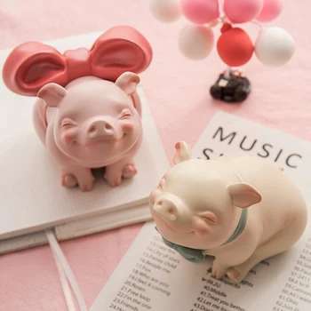 

1 Piece Cute Pink Pig Pigs Home Decoration Accessories For Living Room Statue Resine Moderne Animal Home Office Decoration Gift