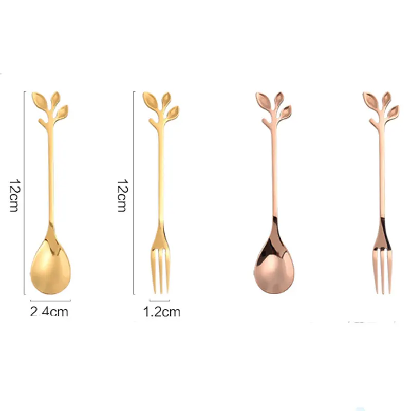 4pcs per set mixed Креативный скандинавском стиле 304 из нержавеющей стали мини-Ложка десертная кофейная ложка с фруктовой вилкой свадебный подарок вил столовая - Цвет: 4pcs per set mixed