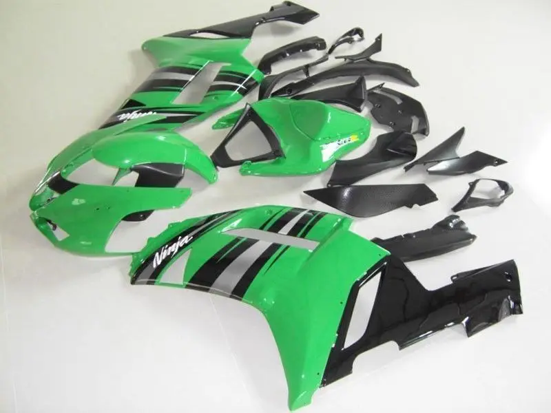 Мотоцикл Обтекатели для Kawasaki Ninja ZX6R ZX-6R 2007 2008 ABS пластик литья под давлением обтекатель полный комплект кузовных деталей Зеленый - Цвет: Type1