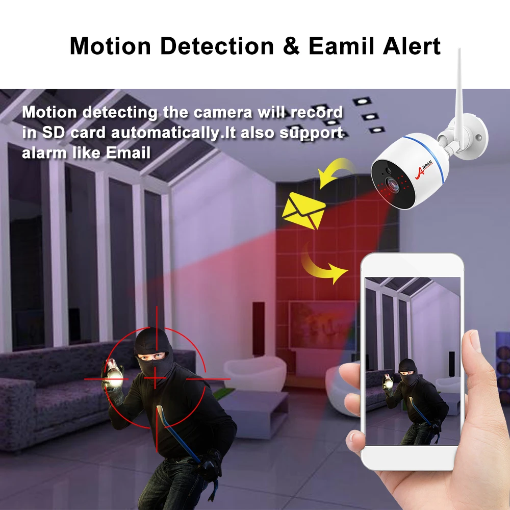 IP Camera Wifi Outdoor Waterproof HD Security Camera Wireless 1080P Night Vision Surveillance Camera CCTV Onvif Compatible