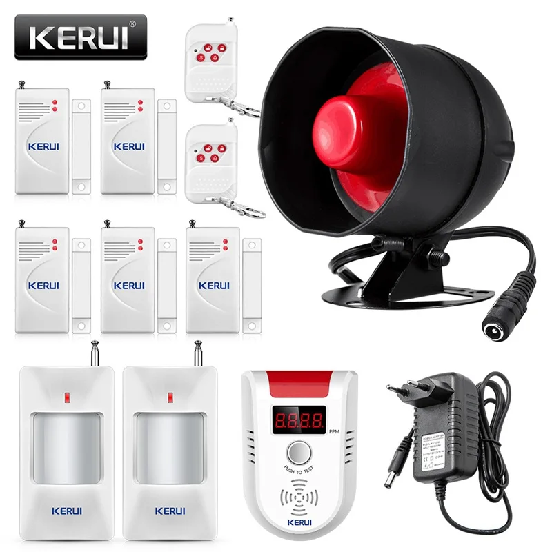 KERUI Cheap Upgraded Standalone Wireless Home Security Alarm System Kit Siren Horn WIth Motion Detector DIY 110db Burglar Alarm