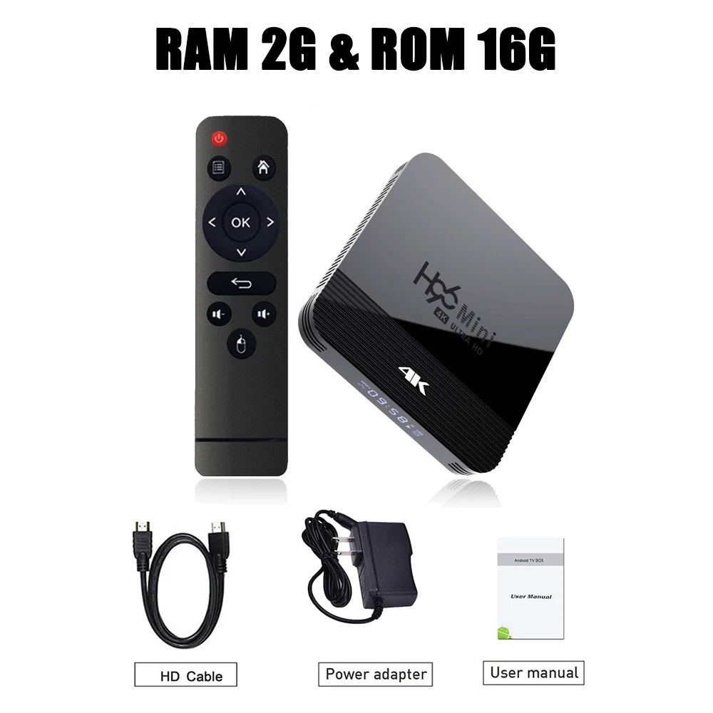 H96 4K Smart tv Box Android 9,0 приставка RK3228A ARM Mali-400 GPU 4K@ 60 Гц 1080P 60Fps Поддержка IP tv Android Smart tv Box - Цвет: 2G 16G