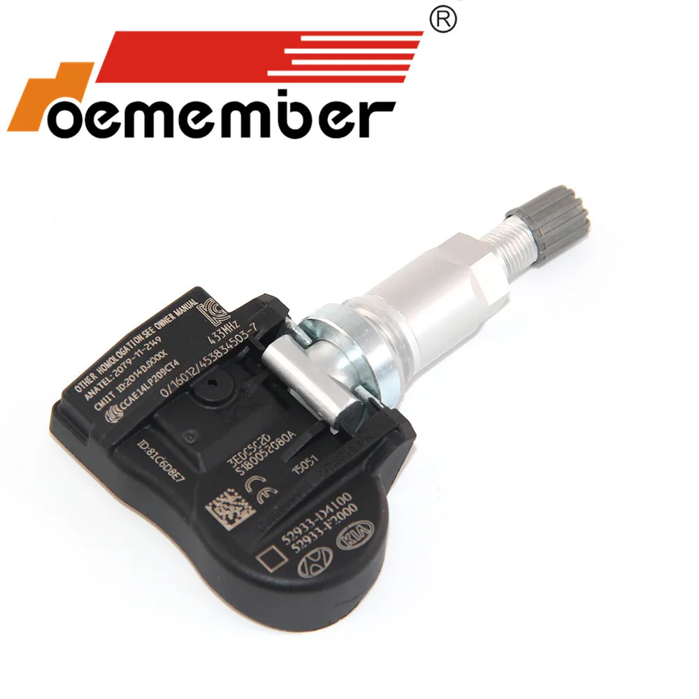 Oember 4 шт. датчик давления в автомобильных шинах 52933-D4100 TPMS система мониторинга 52933-F2000 для hyundai Kia NIRO Optima 433 МГц