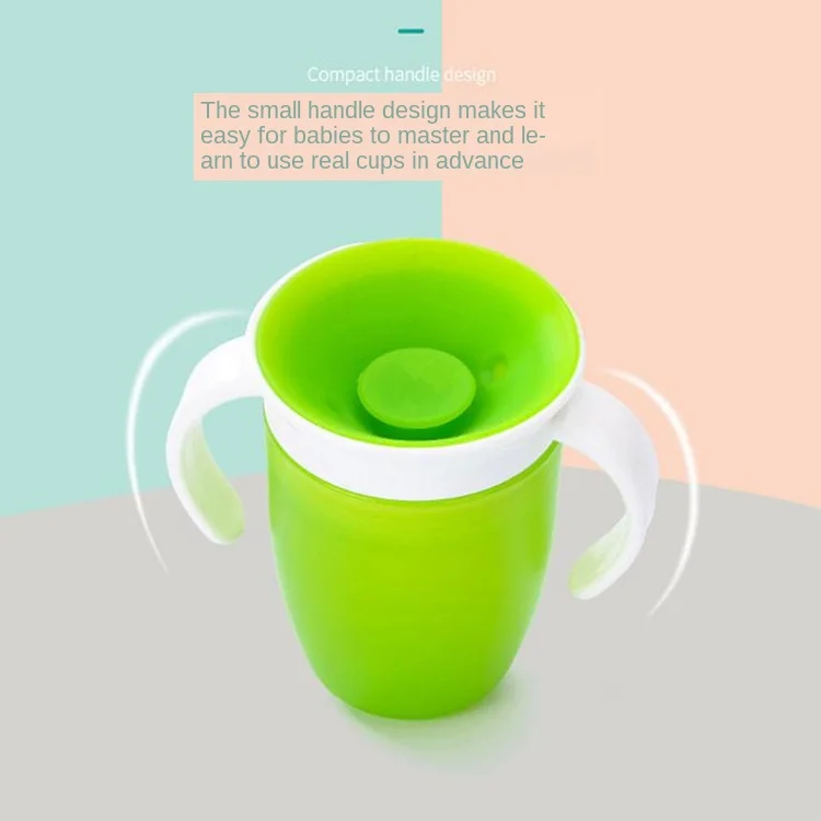 1PC 360 Baby Cups Can Be Rotated Magic Cup Baby Learning Drinking Cup LeakProof Child Water Cup Bottle 240ML Copos Learning cup