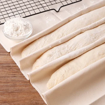 

Linen Fermented Cloth Proving Bread Baguette Flax Cloth BakingMat Baking Pastry Kneading Accessories Kitchen Tools A