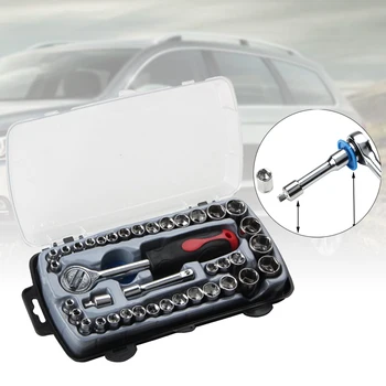

40pcs Hardware Metal Motorcycle Car Tool Kit Screwdriver Durable Universal Maintenance Professional Tire Repairing Socket Wrench